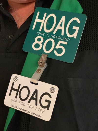 John Hoagland's trader identification tag