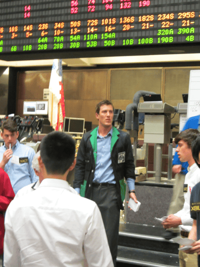 Michael Patak trades on CME floor