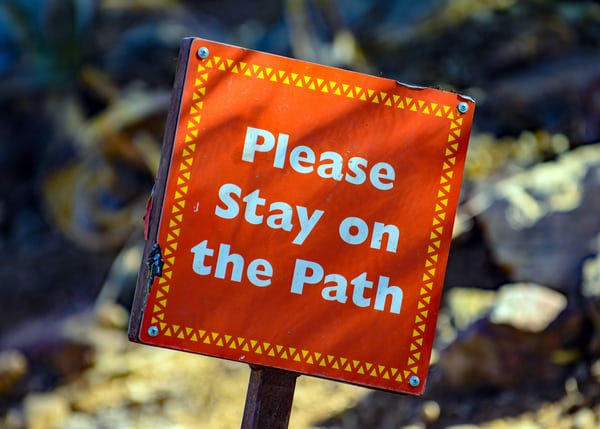 Please stay on the path - follow the rules